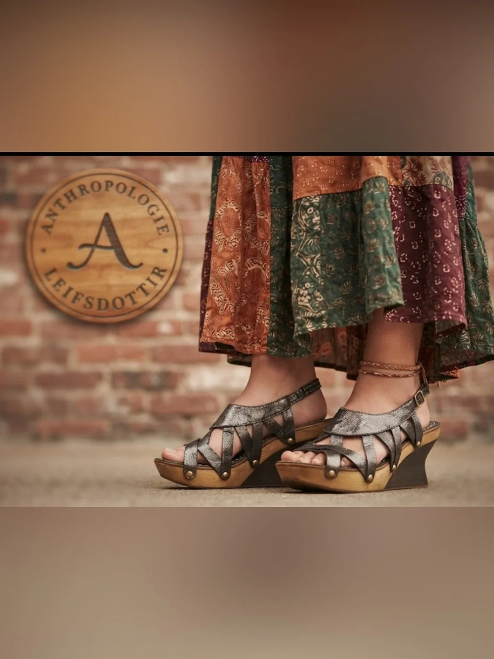 Authentic Anthropologie Leifsdottir designer leather wedge sandals sz 6